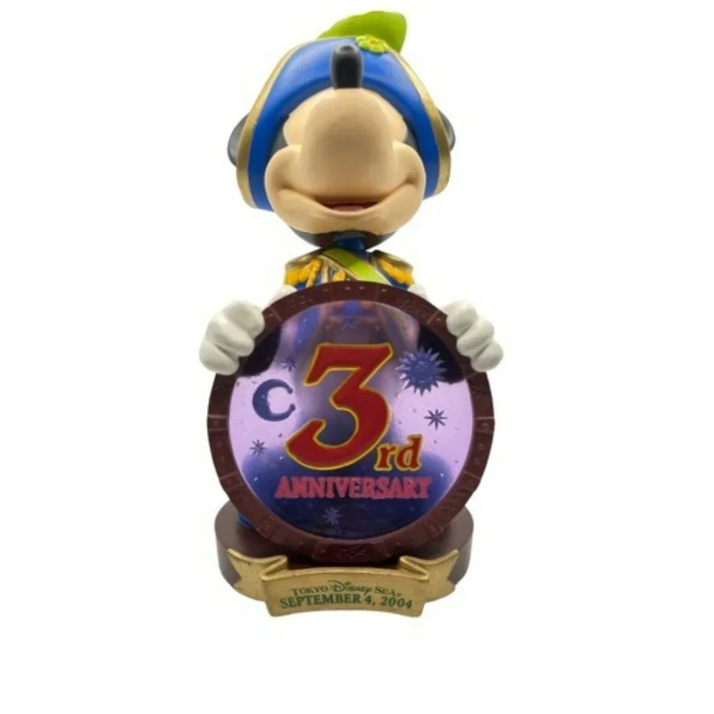 Tokyo Disney Park Souvenir DisneySea 3rd Anniversary Captain Mickey Bobblehead F